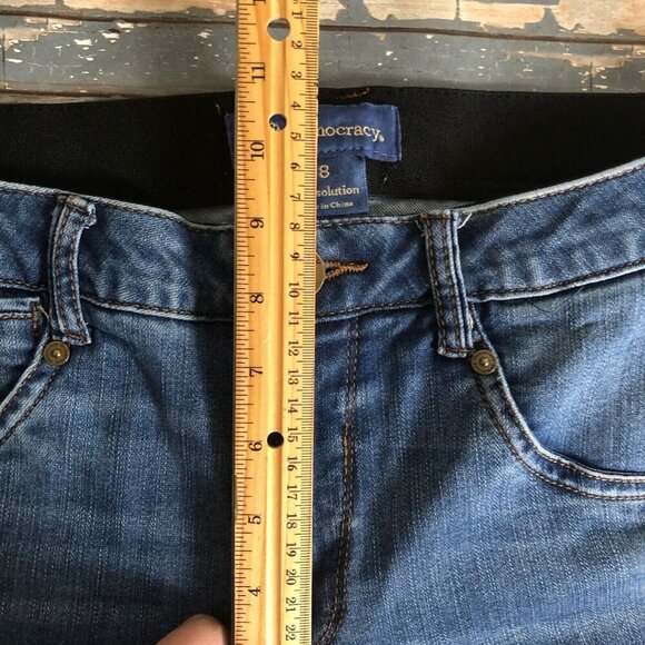 Democracy Jeans Womens Size 8 Blue AB Solution Stretch Distressed - Picture 7 of 10